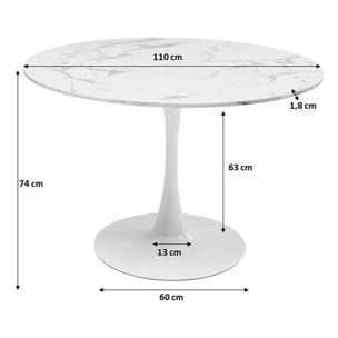 Table Veneto 110cm blanche Kare Design