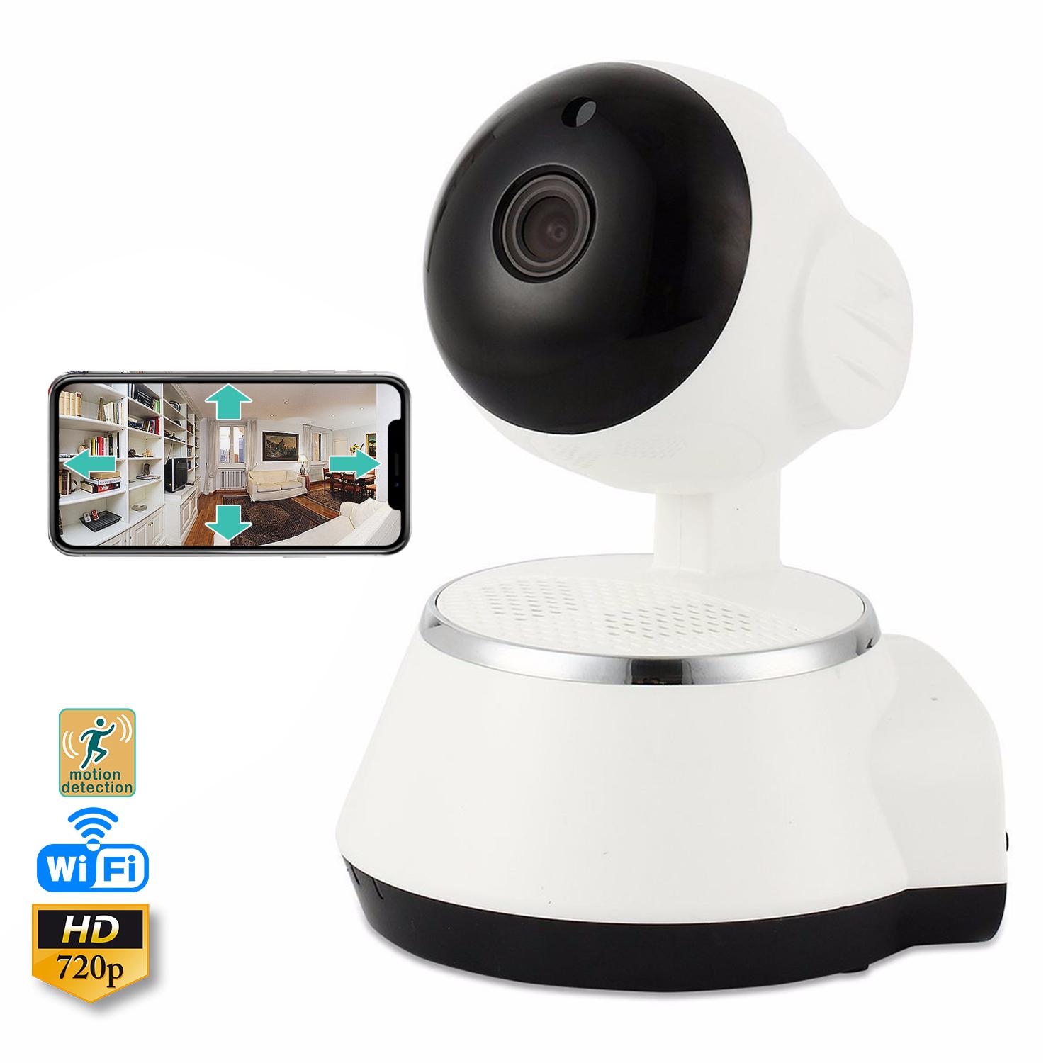 Telecamera IP Wifi motorizzata 360 ° HD 720P, visione notturna, rilevatore di movimento