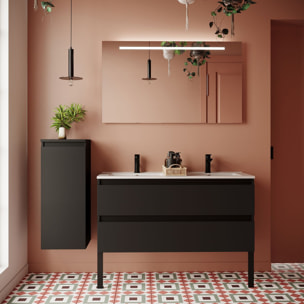 Ensemble double vasque 2 tiroirs + miroir - HUDSON