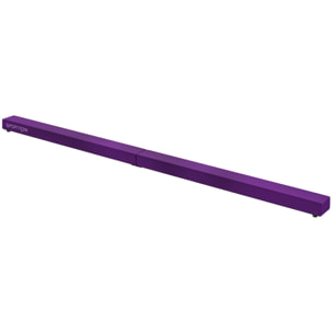 Poutre gymnastique pliable 210 cm - poutre d'équilibre antidérapante - bois de pin revêtement flanelle violet