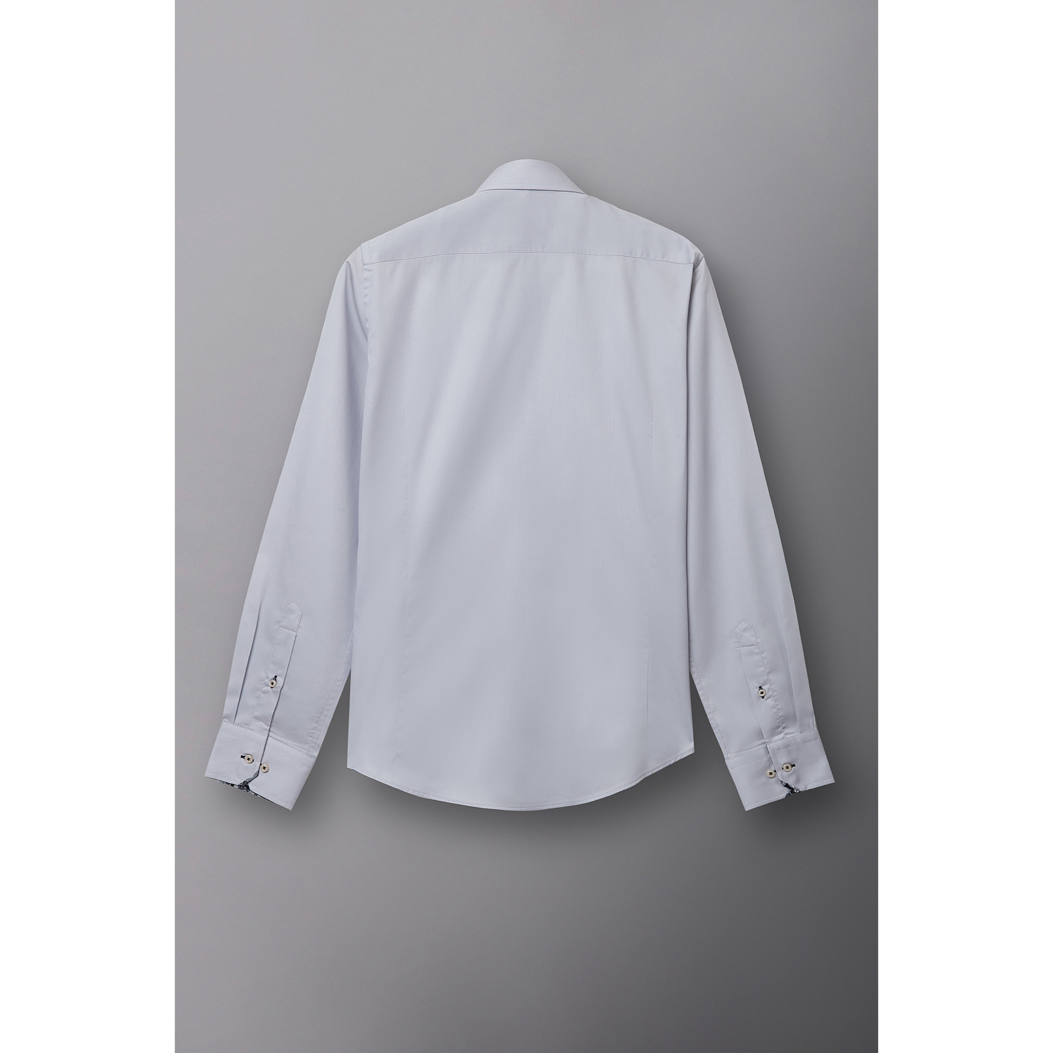 Camicia Uomo 1 Bottone Button Down Slim Satin Unito Grigio