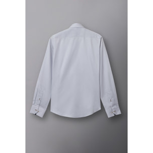 Camicia Uomo 1 Bottone Button Down Slim Satin Unito Grigio
