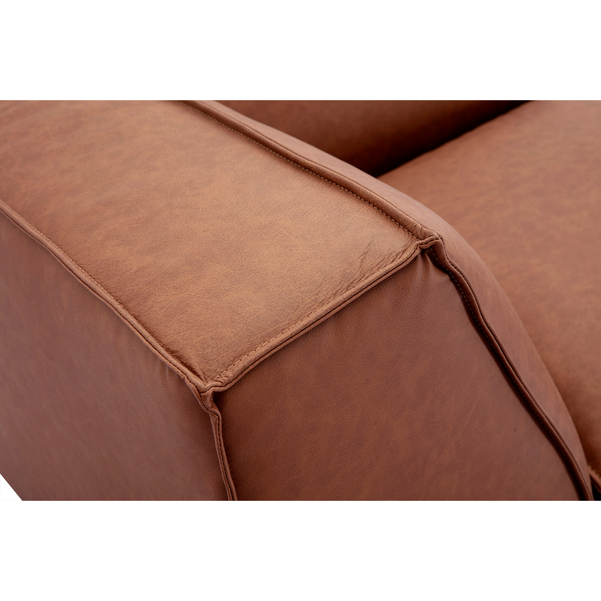 Module d'angle central pour canapé en cuir marron SPLIT