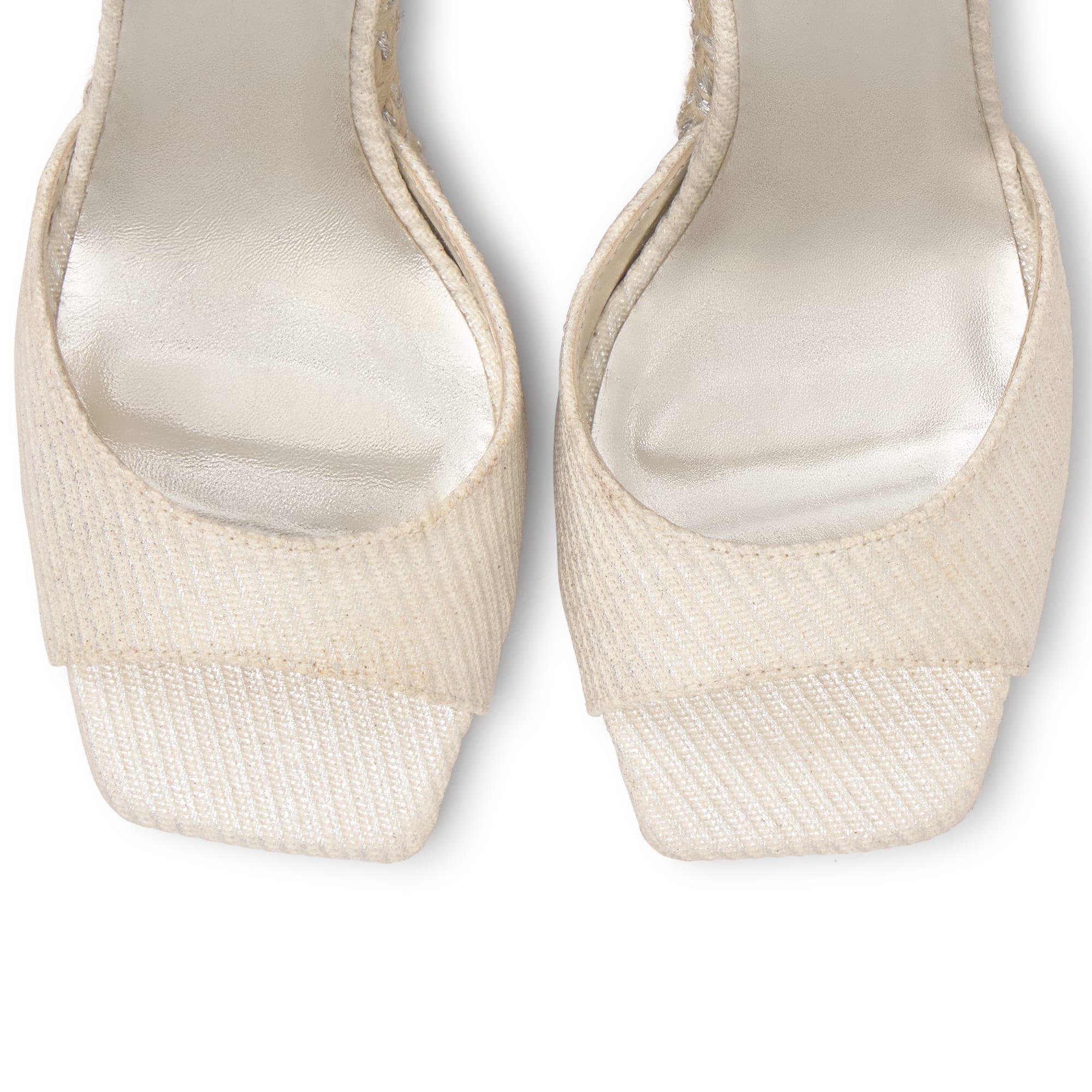 Sandalia Brittany cuña de yute con lurex y cierre de cintas