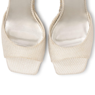 Sandalia Brittany cuña de yute con lurex y cierre de cintas