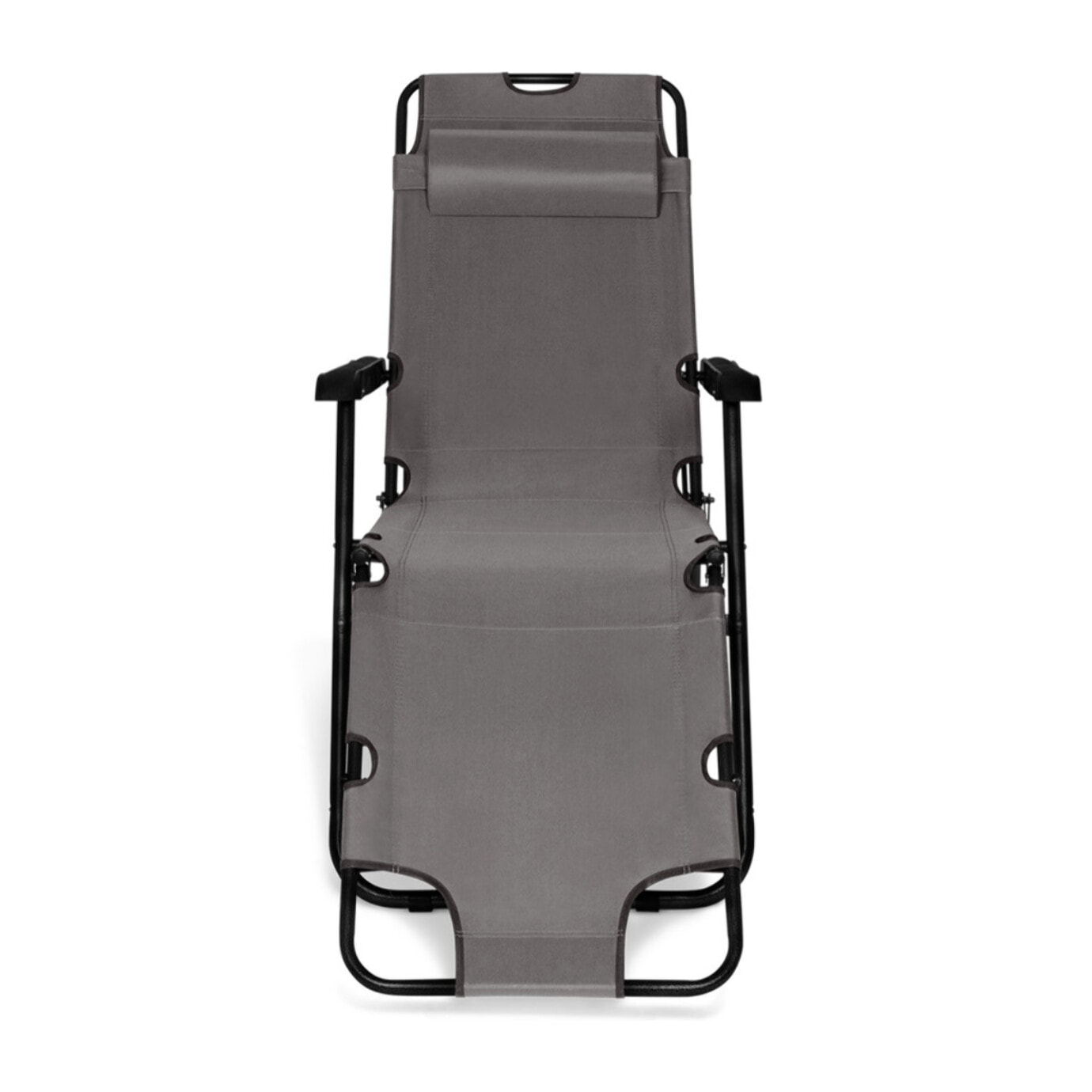 Fauteuils de jardin Relax double position gris - lot de 2
