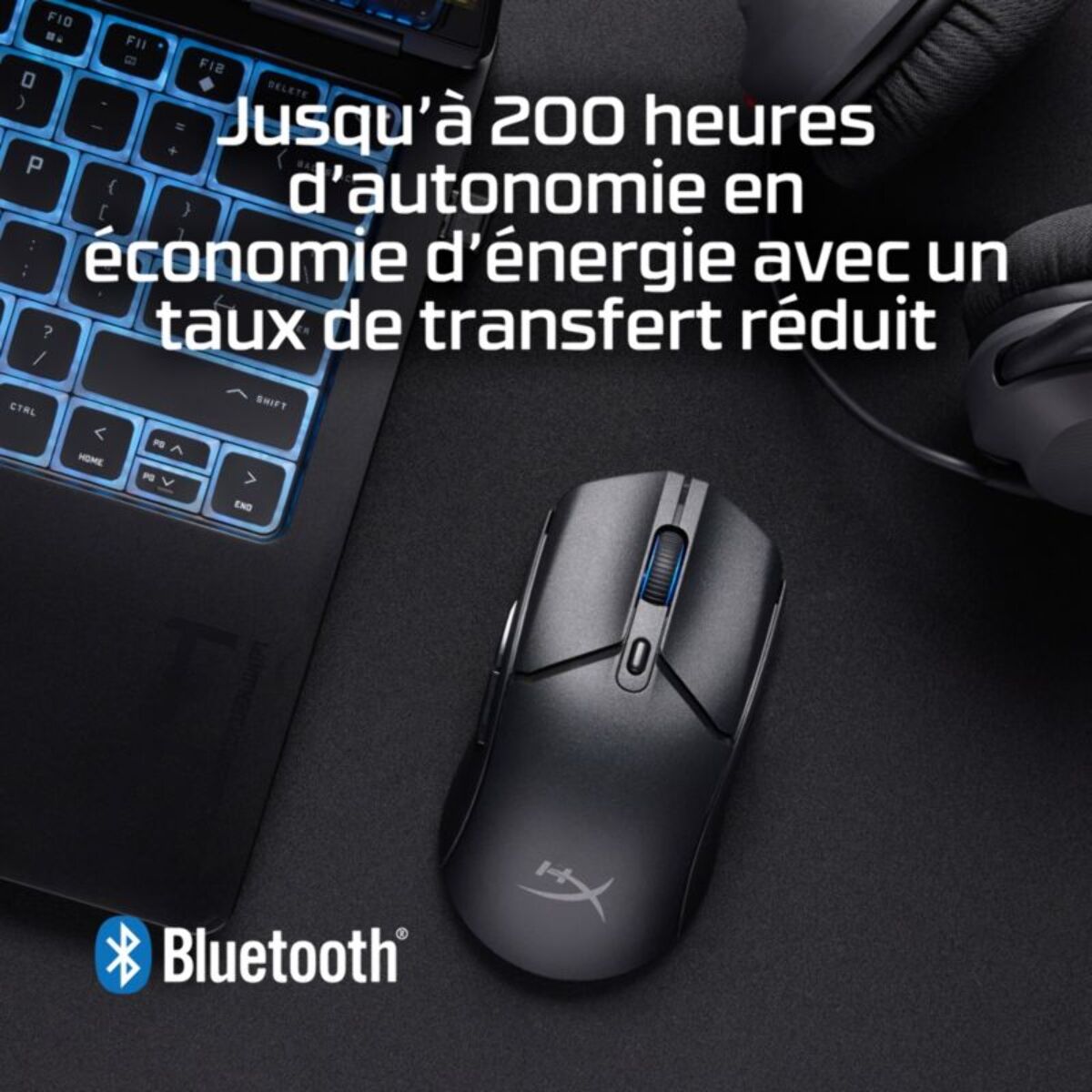 Souris Gamer Sans Fil HYPERX Pulsefire Haste 2 Core Noire