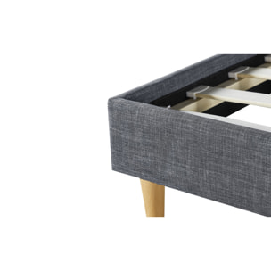 Lit double bois Evy pieds bois