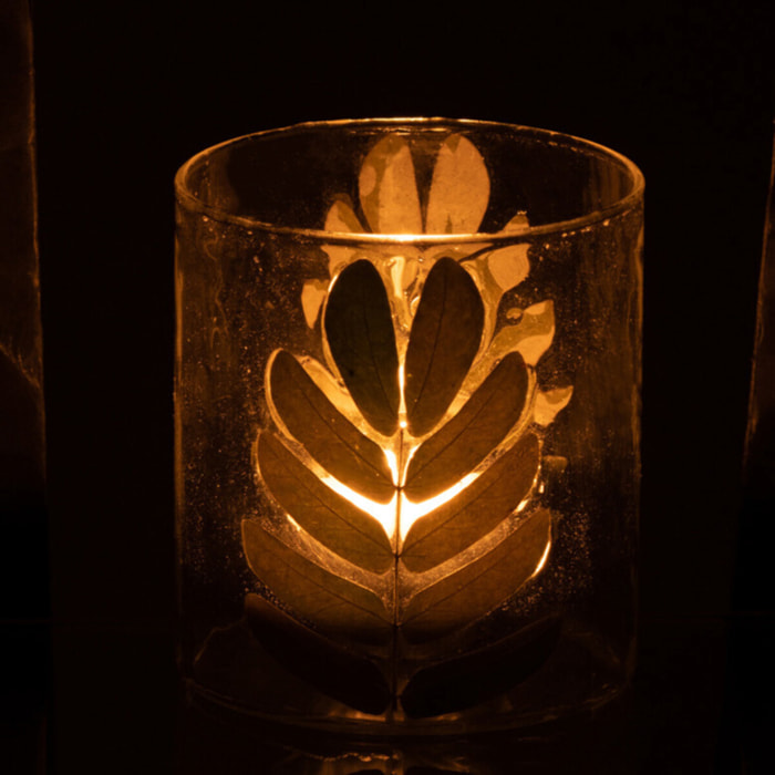 J-Line vase Feuille - verre - or - small - 3 pcs - 9.5 cm de hauteur