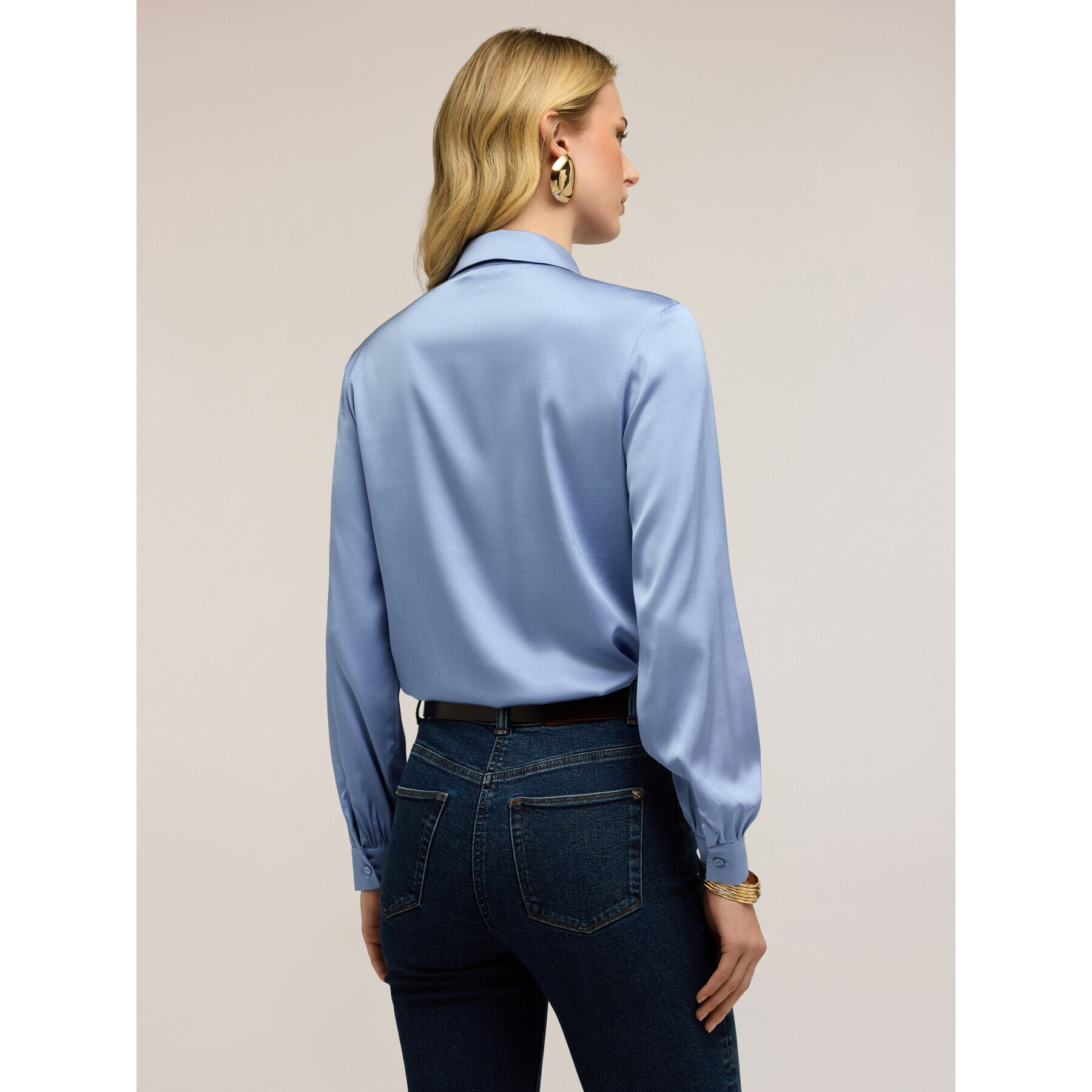 Motivi - Camisa de satén de viscosa - Light - blue