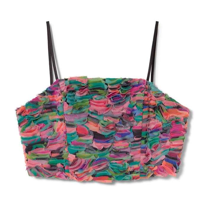 Top a bretelle multicolore