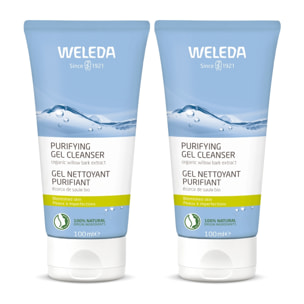 WELEDA - Duo Gel nettoyant purifiant - Peaux à imperfections -  Vegan* - Certifié Natrue** - Tube 100 ml x 2