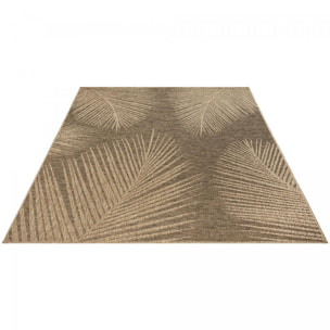 Tapis extérieur intérieur NOLIM aspect jute motif feuilles