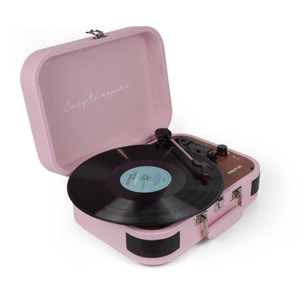 Tocadiscos Bluetooth VC600 - Reproductor y convertidor de vinilos - Rosa