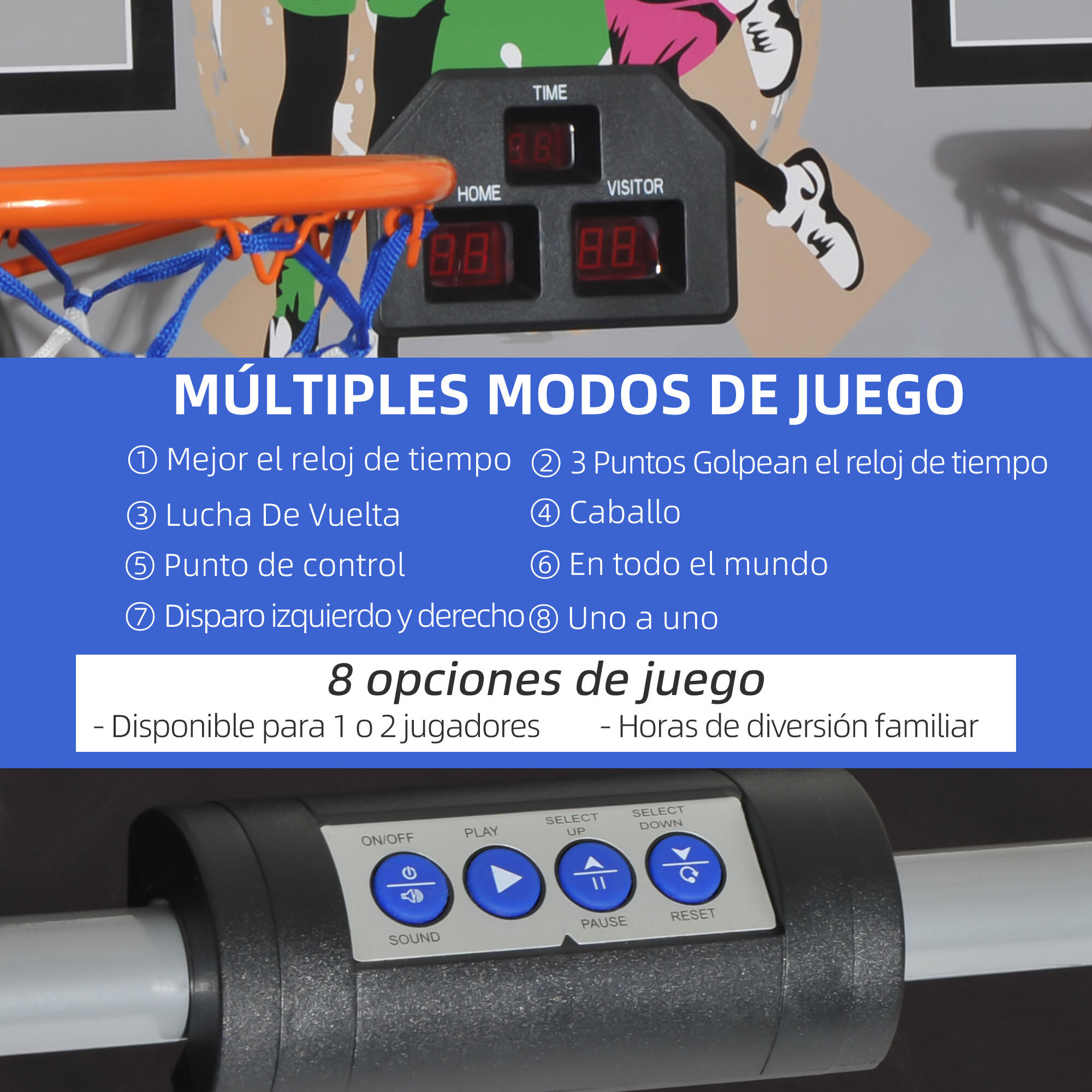 Juego de Canastas de Baloncesto Acero 205x110x205cm Negro