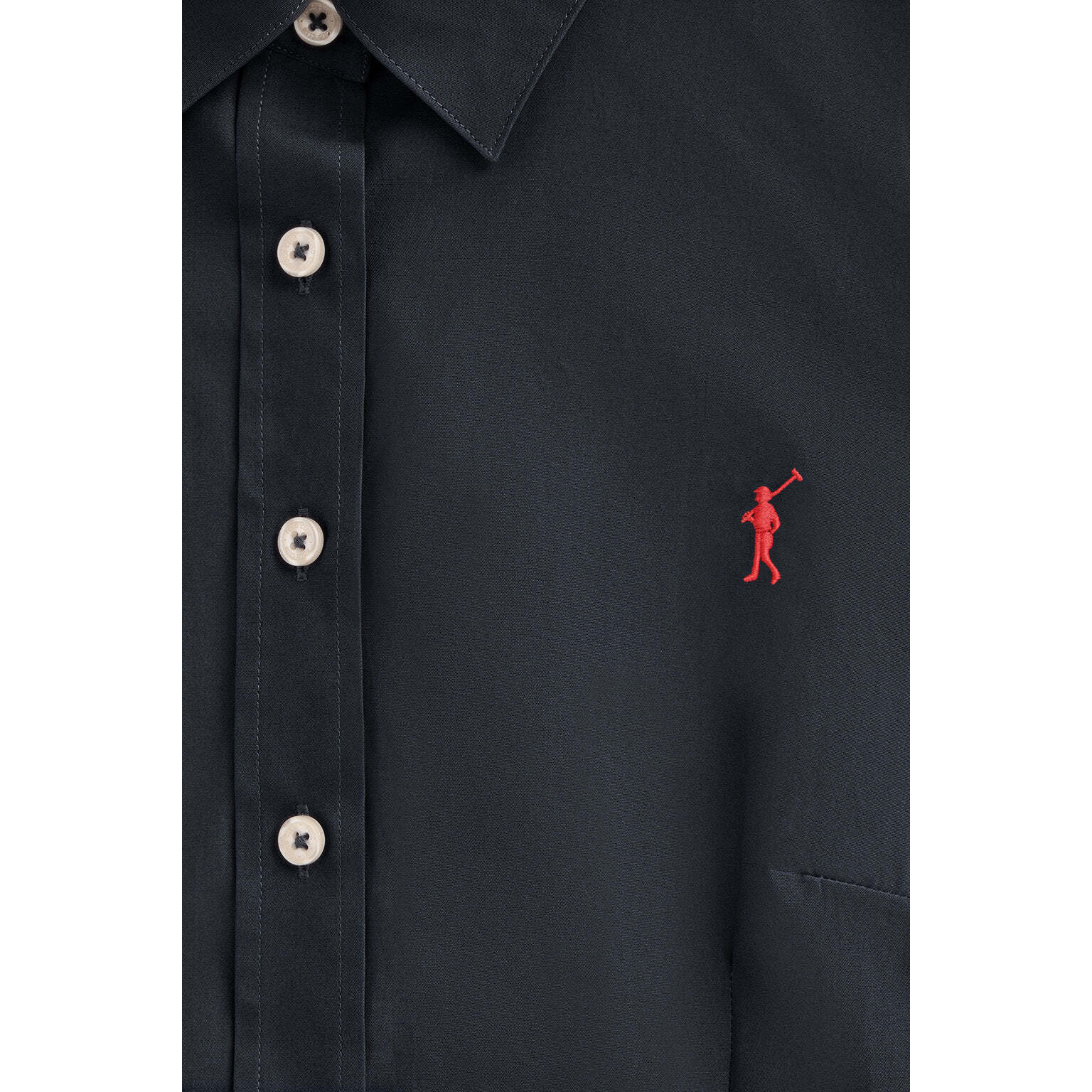 Camisa azul marino de corte slim con logo Rigby Go