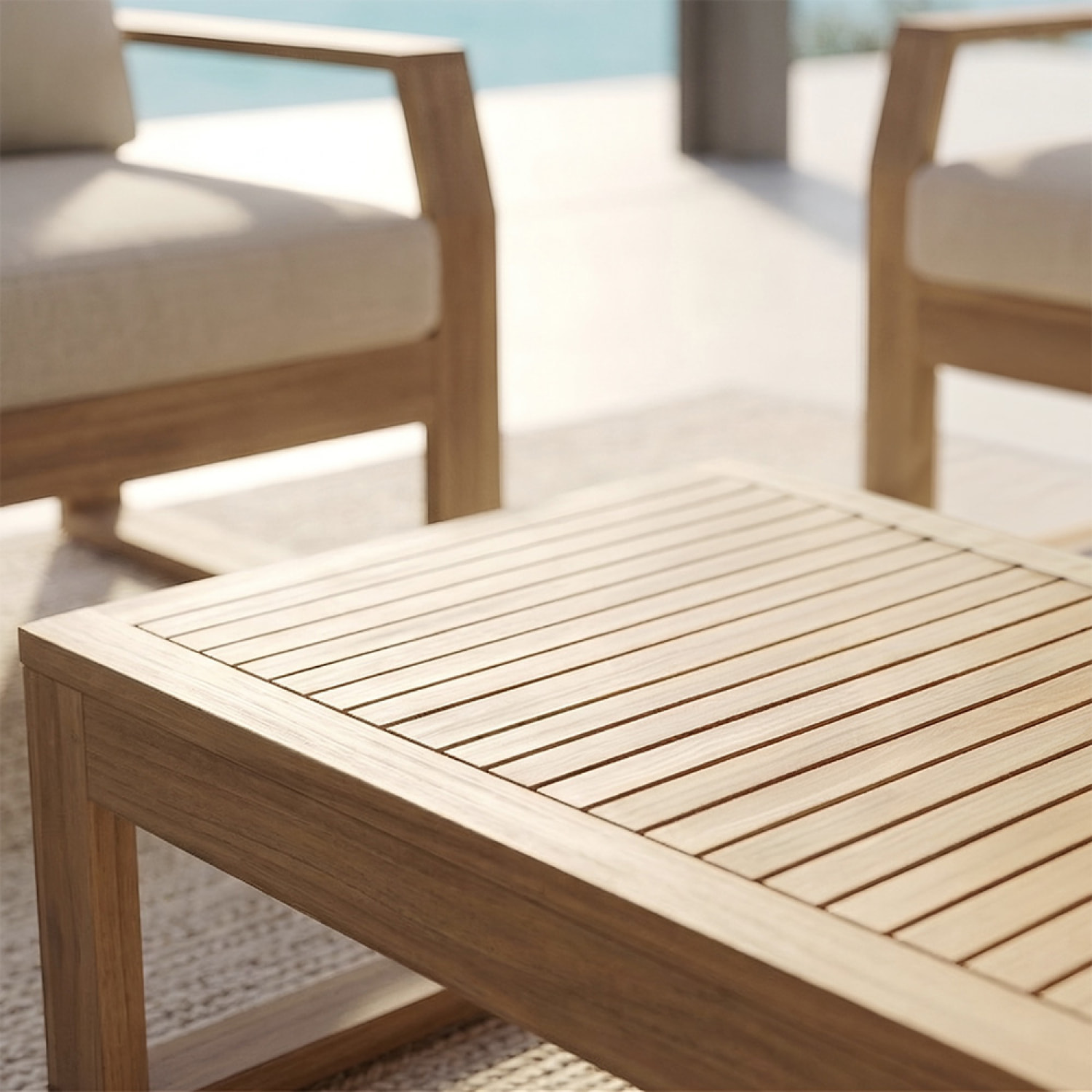 Salon de jardin 5 places en bois d’acacia BIHN