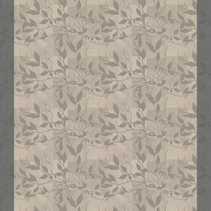 Nappe pur coton 220 g/m² motif jacquard gris anthracite Mille prunus silver