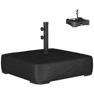 Base de parasol déporté avec housse capacité sable 80 kg métal noir