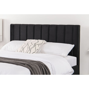 Lit 160x200 cm en velours noir DAKOTA