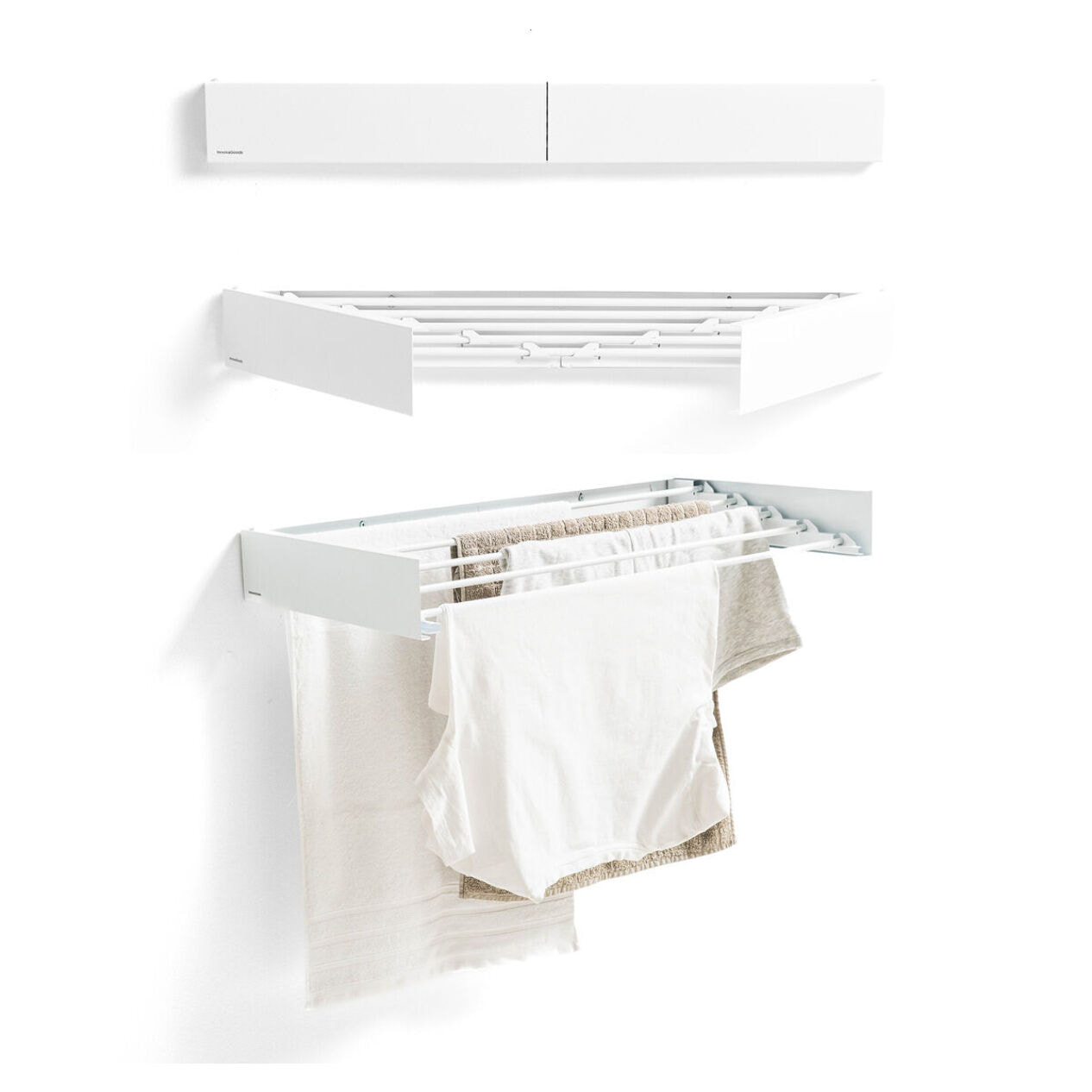 Étendoir mural pliable extensible rétractable Dryva 80 InnovaGoods