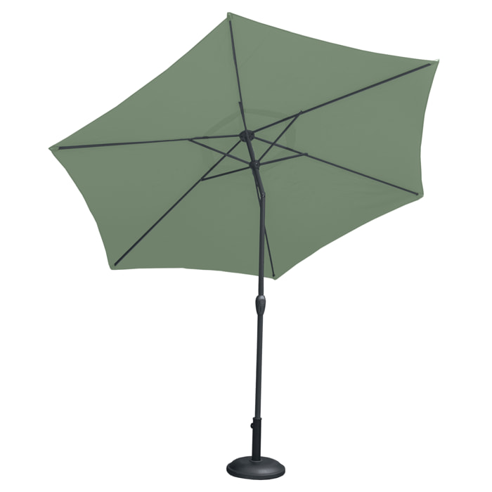 Parasol Centré et Inclinable Ø 3 m en Aluminium - Vert clair