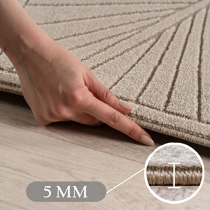 NOVA - Tapis intérieur/extérieur beige à motif feuilles
