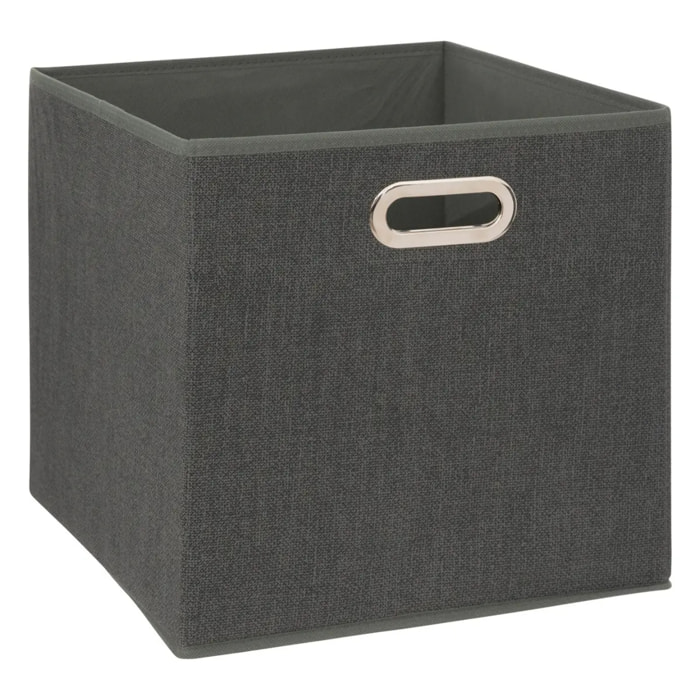 Panier tissu 31x31cm "Mix N' Modul" gris foncé chiné