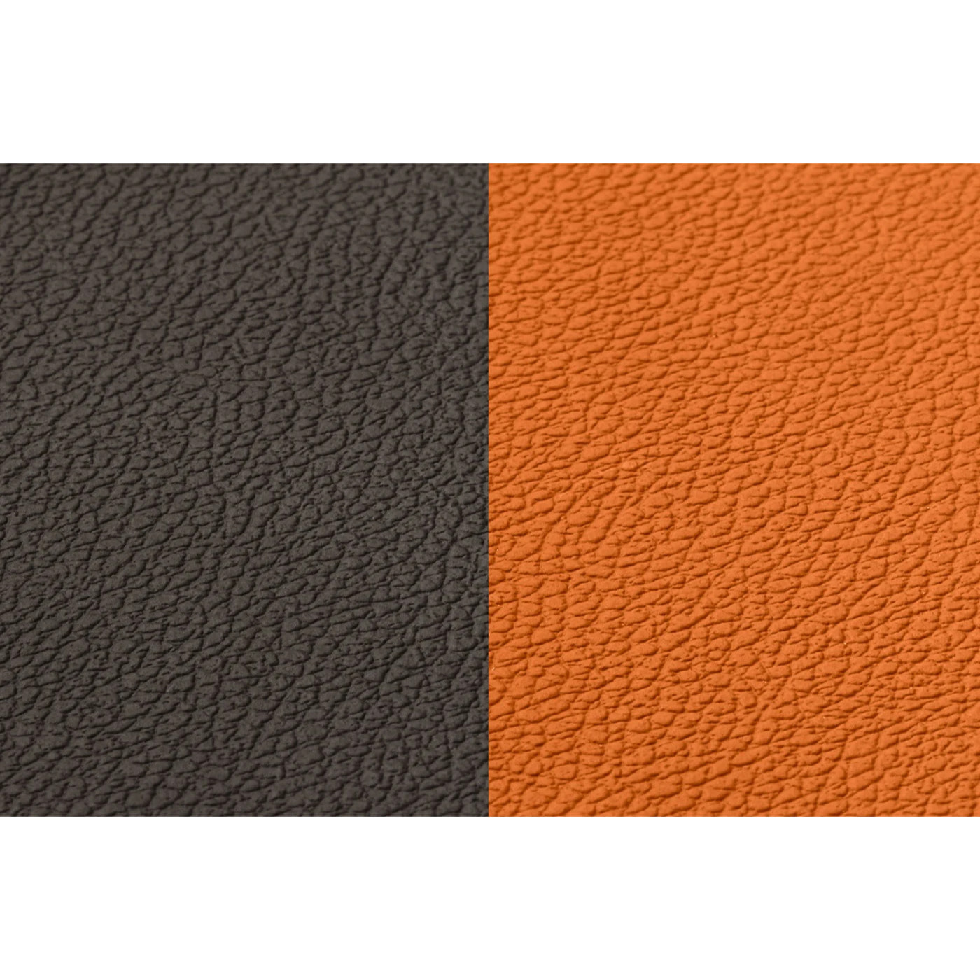 Set de table rectangulaire réversible - 6 pièces - Cuir recyclé orange et chocolat