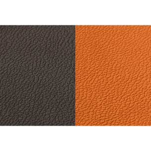 Set de table rectangulaire réversible - 6 pièces - Cuir recyclé orange et chocolat
