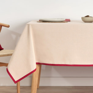 Nappe anti-taches réversible jacquard ROUGE UNI