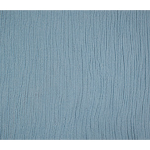 COPRILETTO LETTO MATRIMONIALE AZZURRO MEZZA STAGIONE TINTA UNITA EFFETTO STROPICCIATO