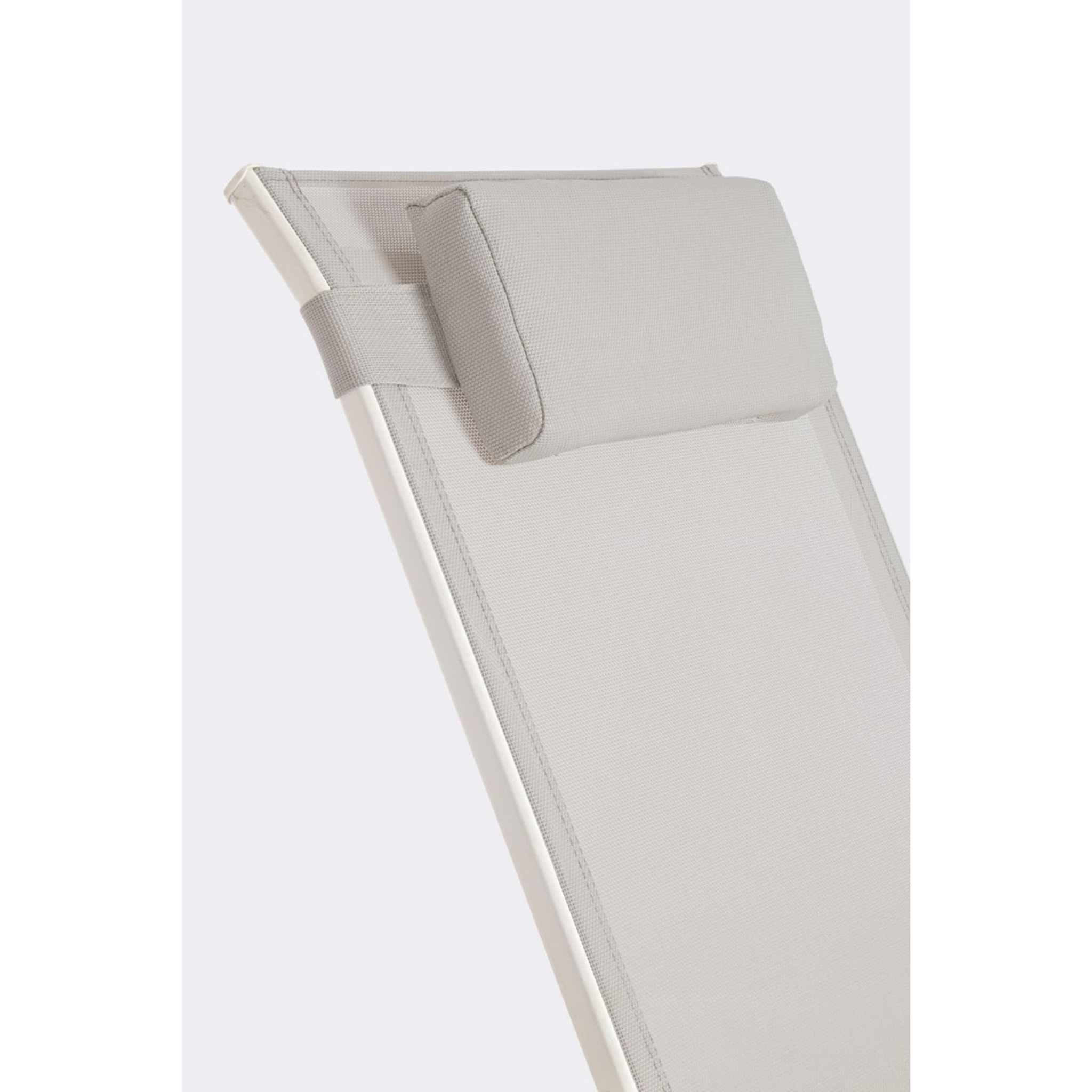 Poltrona a dondolo ILLETAS in acciaio e textilene beige
