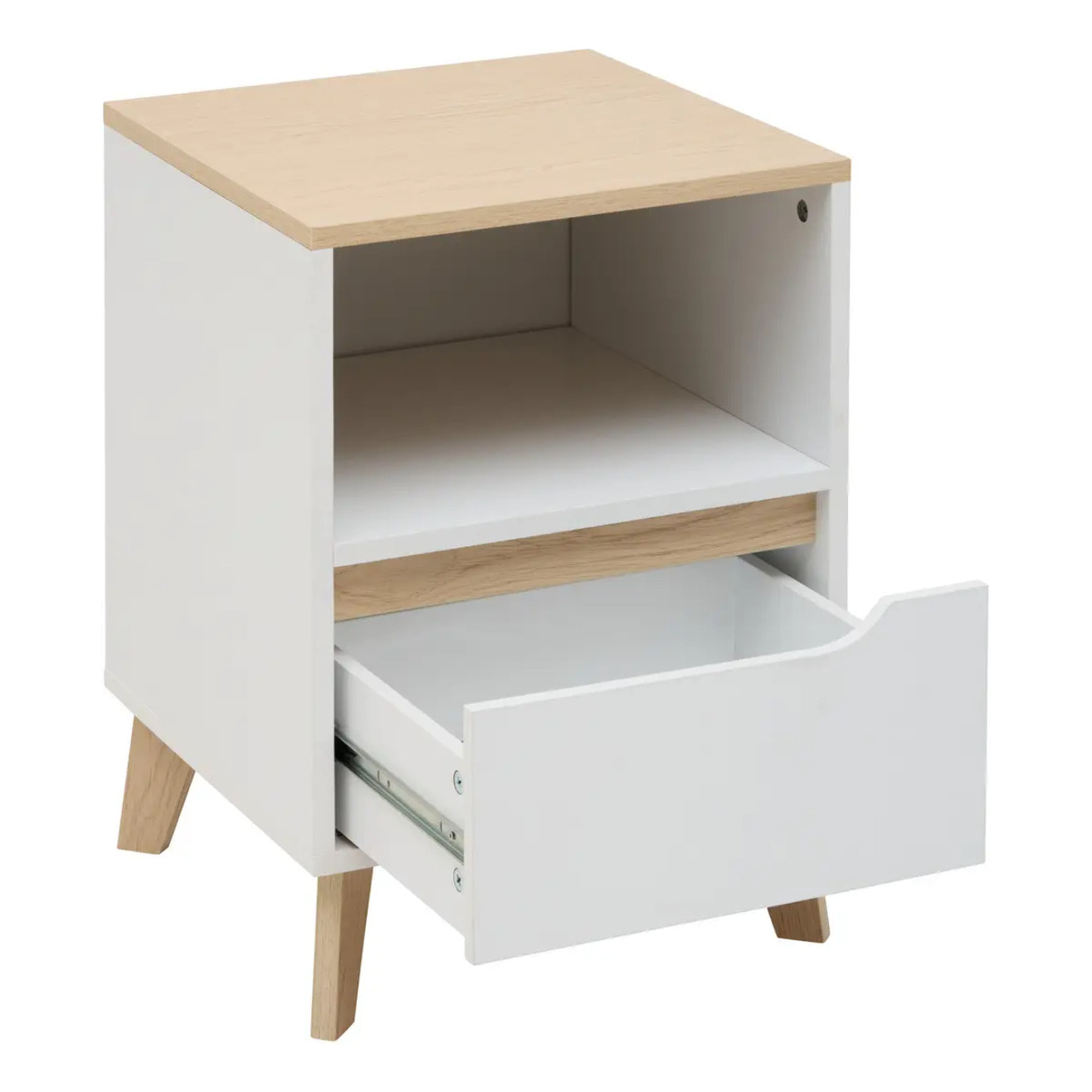 Table de chevet Luma 40x55cm 1 tiroir blanc