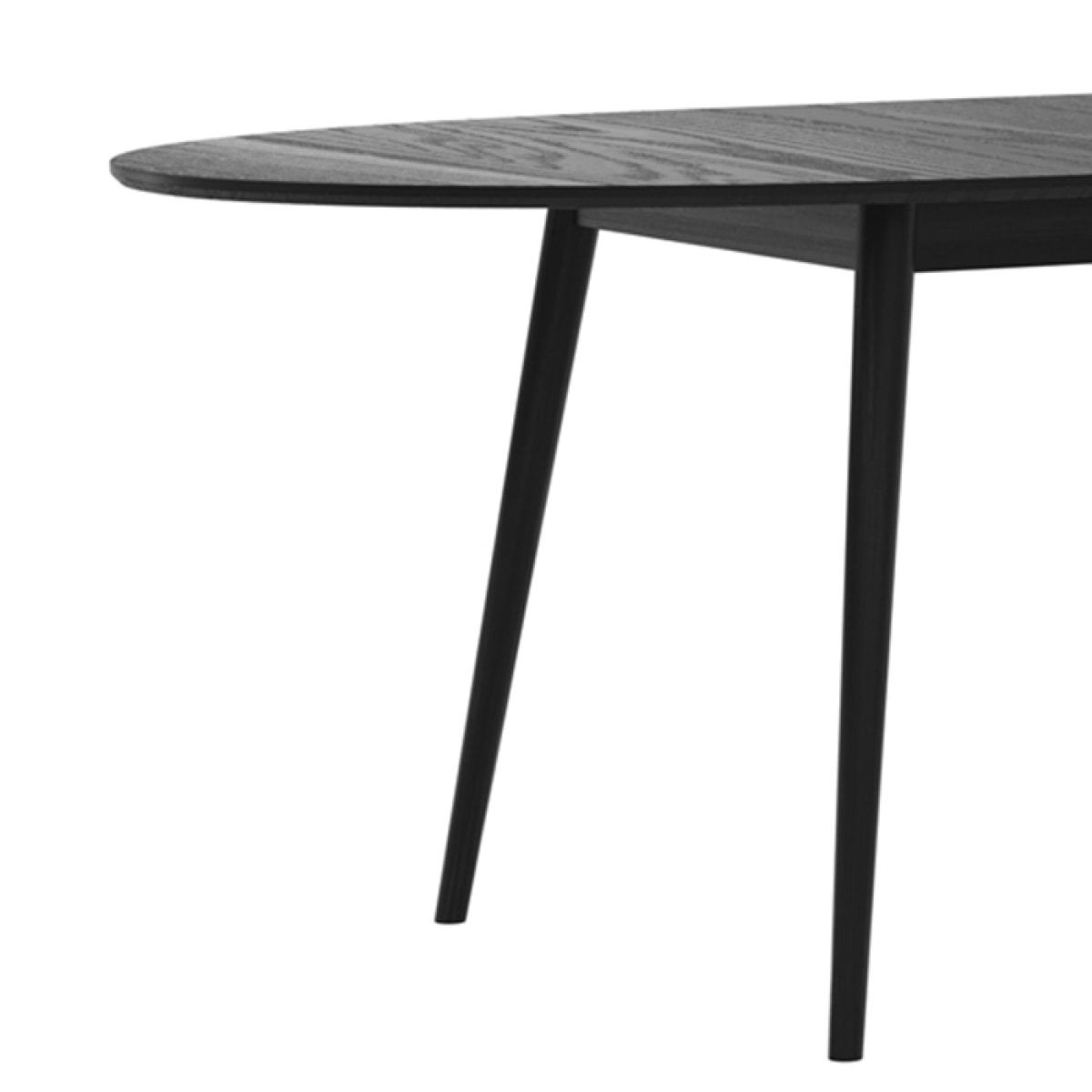 Table ovale 6/8 personnes extensible en bois noir 170/200 cm - Eddy