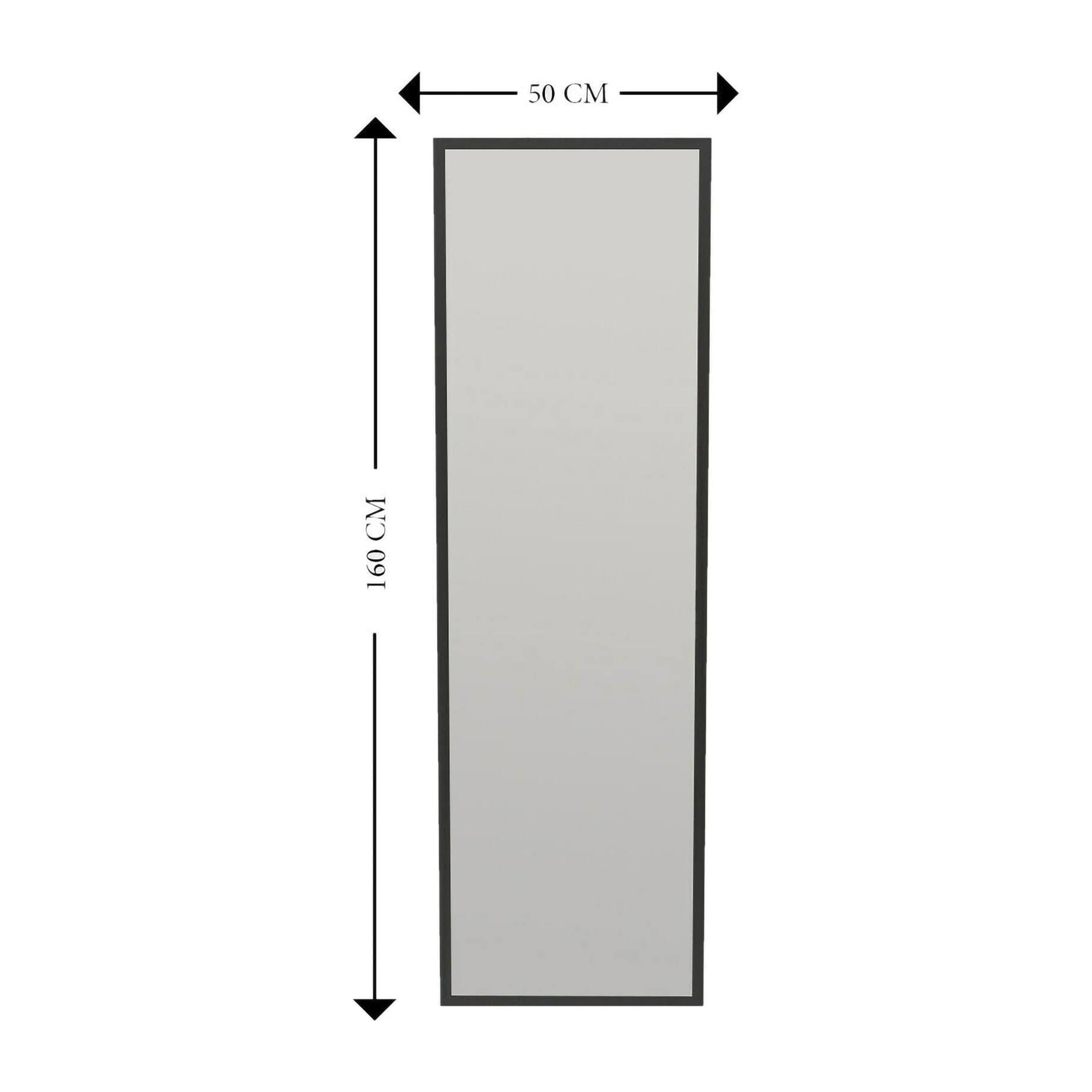 Specchio Dcarrier, Specchiera, Articolo d'arredo a muro, Decorazione con specchio, 50x2h160 cm, Nero