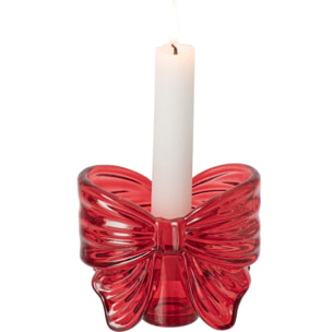 J-Line photophore nœud papillon - verre - rouge - set de 2