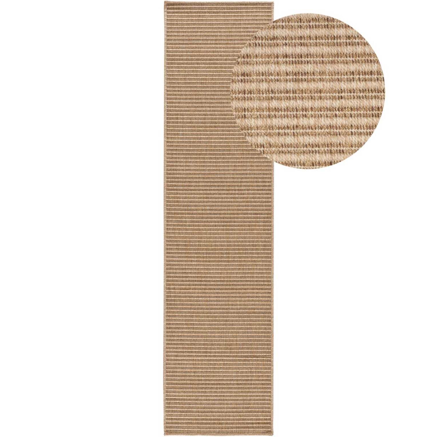 NATURA Alfombra de pasillo exterior natural en beige, 48x200