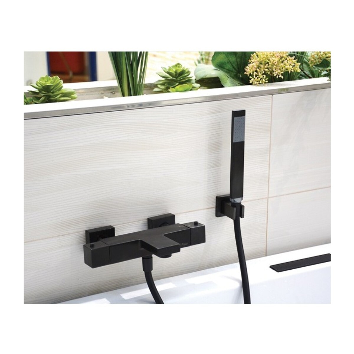 Mitigeur bain douche avec pommeau douche et support Paini Dax Noir Brossé