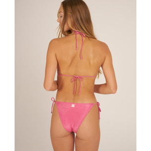 Braga de bikini semibrasileña con lazos en tejido de lurex