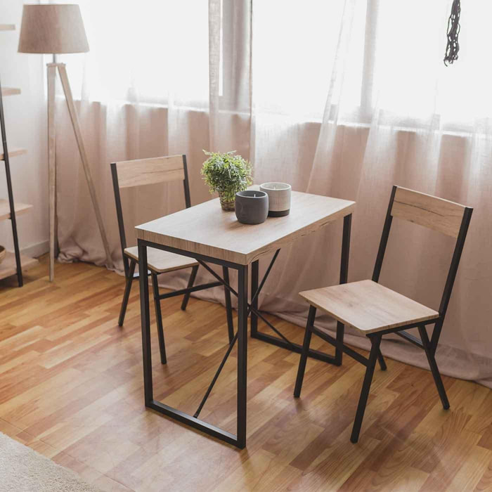 Set mesa y 2 sillas mileto madera