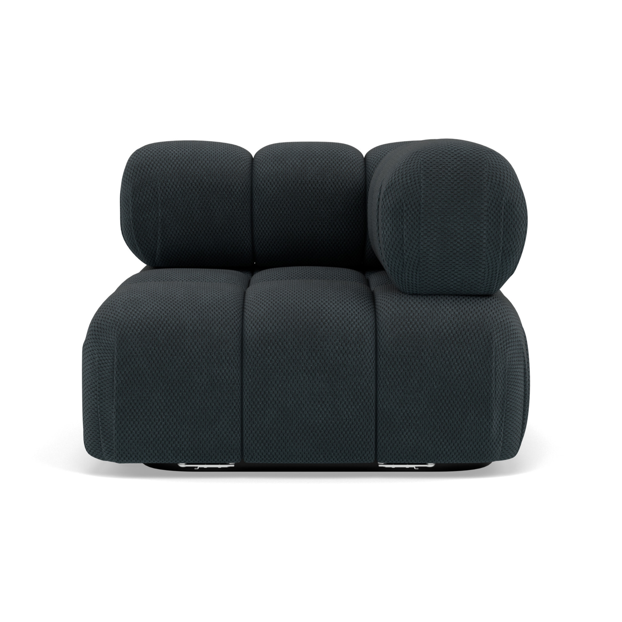 Ruby - module d'assise d'angle droit en velours texturé - Noir
