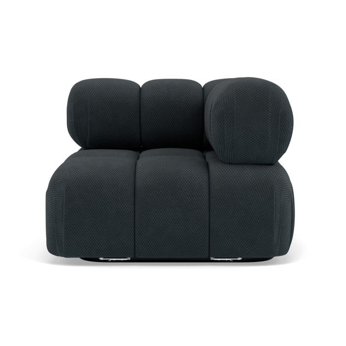 Ruby - module d'assise d'angle droit en velours texturé - Noir