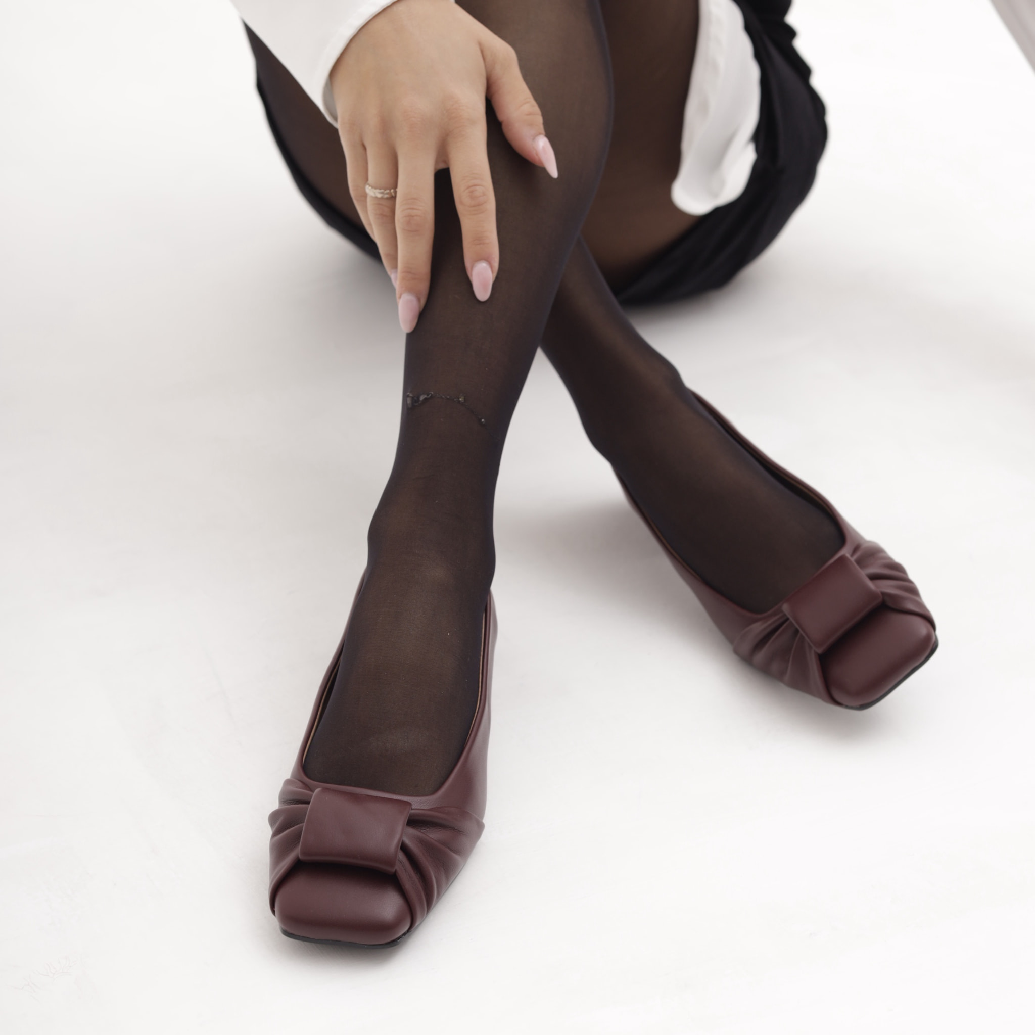 DECOLLETE FLAT FIOCCO BORDEAUX