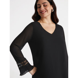Fiorella Rubino - Blusa con viscosa LENZING™ ECOVERO™ - Nero
