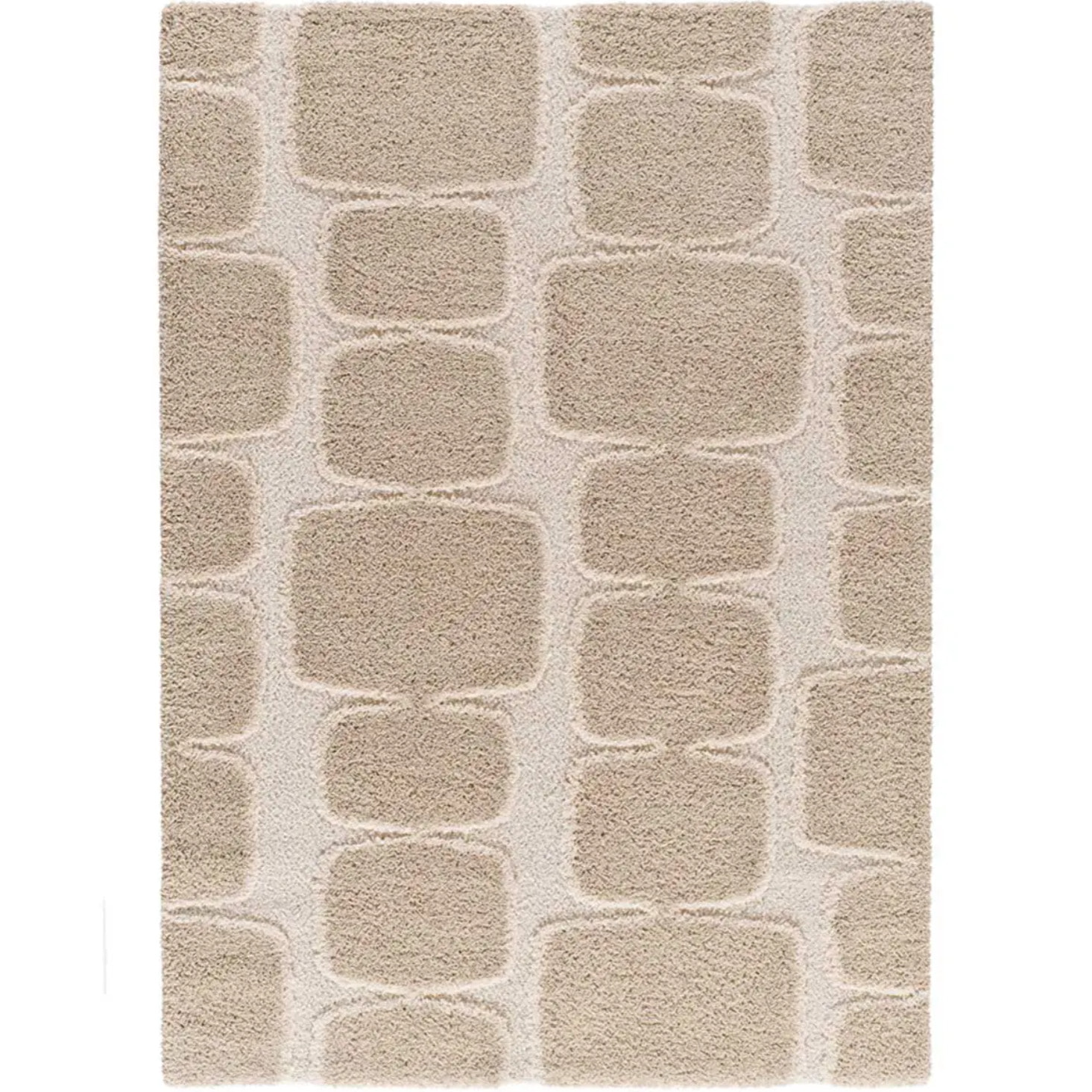 EMBER Alfombra infantil shaggy escandinava Crema y Beige, varias medidas disponibles.