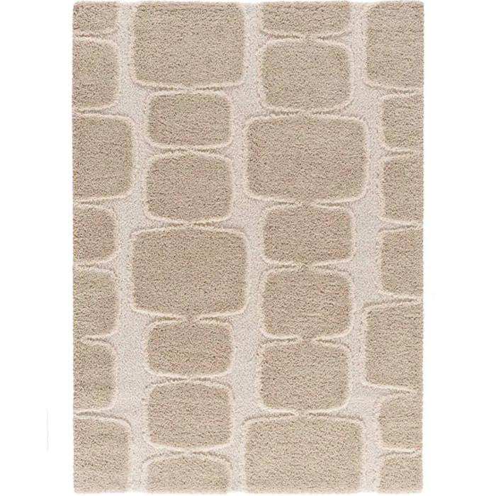 EMBER Alfombra infantil shaggy escandinava Crema y Beige, varias medidas disponibles.