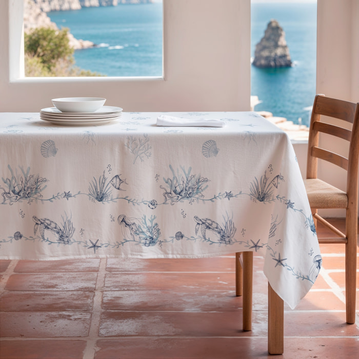 Nappe imprimée anti-tâches MACARELLA BLEU