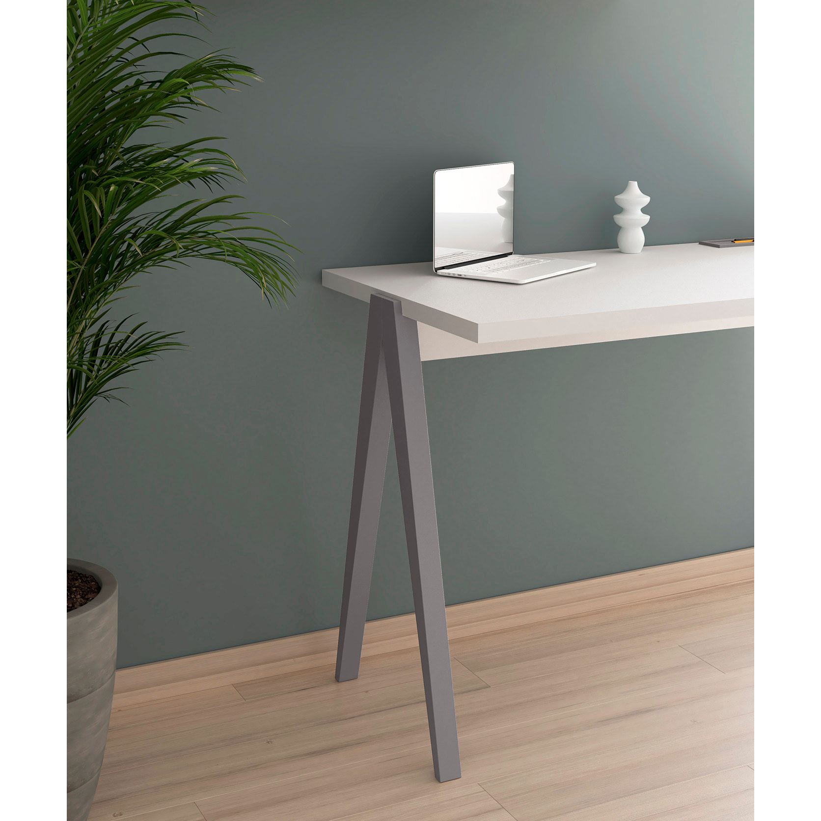 Escritorio Colmar blanco y gris 78x107x49 cm