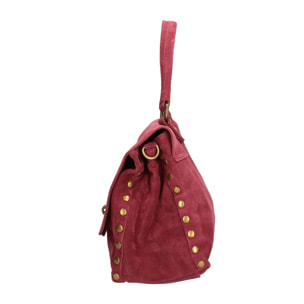 Borsa a mano da donna Made in Italy - Modello Zelia Elite - Pelle scamosciata - 37.0 x 22.0 x 15.0 cm